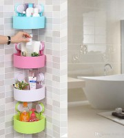 Plastic Suction Cup Hanging Wall Shelf(