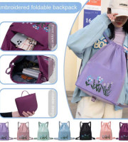 Foldable Large Capacity Embroidered Backpack