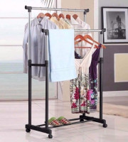 Folding Double Clothes and Shoe Rack 