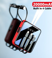 20000 MAH Powerbank with LED Display and All in One Cable set