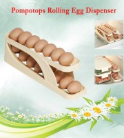 Double-Layer Egg Dispenser Automatic Roll-Down Egg Storage Rack Slide Egg Carton Refrigerator Egg Basket Kitchen Countertop Egg Holder